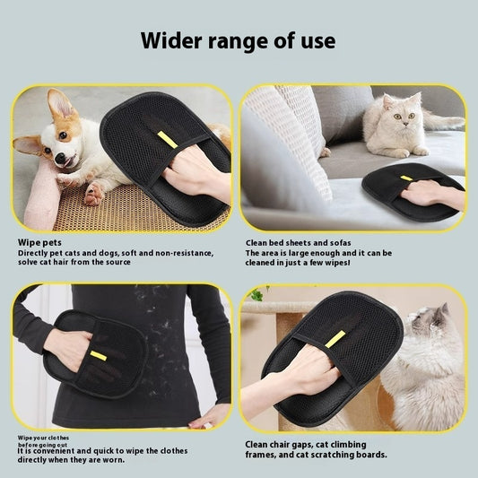 Pet Hair Remover Glove for Dogs, Cats & Rabbits – De-Shedding Grooming Mitt for Long & Short Hair
