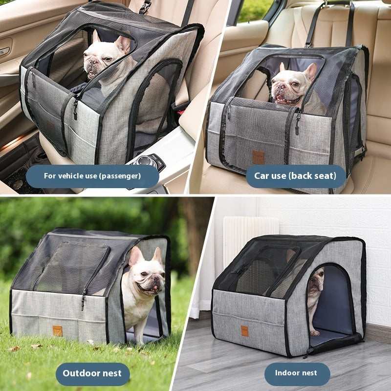 Portable Foldable Waterproof Pet Cage & Thickened Dog Mat for Car – Hard-wearing & Travel Friendly