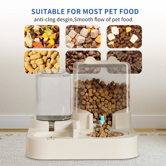 Transparent Automatic Pet Food & Water Dispenser – Gravity Refill Feeding System